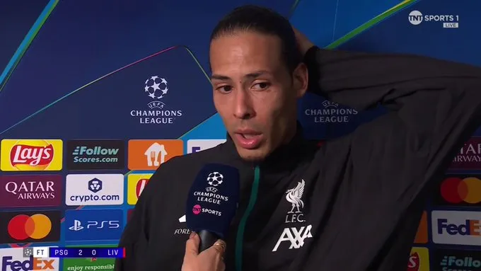 49图库app-范戴克：对输球不满；巴黎周末休息？利物浦只能专注于自身